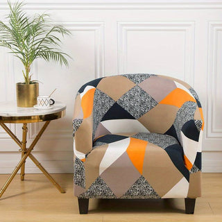 Housse de Fauteuil Crapaud Design - Orange sur fond gris