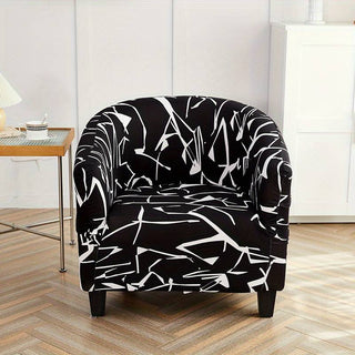 Housse de Fauteuil Crapaud Design - Noir Profond sur fond gris