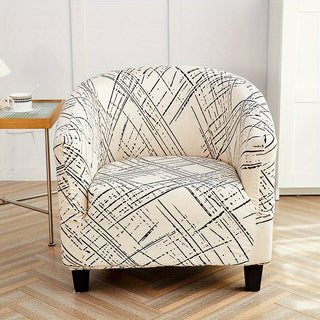 Housse de Fauteuil Crapaud Design - Beige Jaune sur fond gris