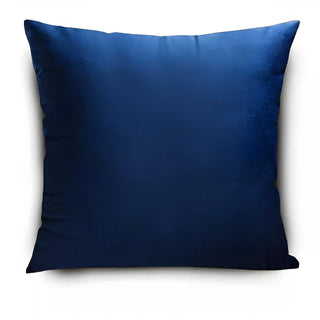 Housse de coussin en Velours - Valeska Bleu foncé sur fond gris