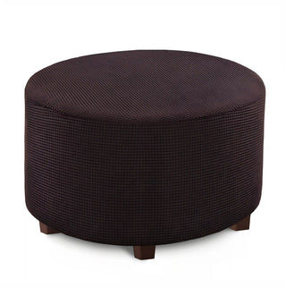 Housse de pouf en Jacquard - Gris Brun foncé sur fond gris