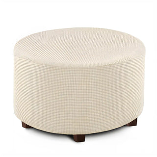 Housse de pouf en Jacquard - Gris Beige sur fond gris