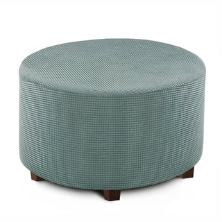 Housse de pouf en Jacquard - Gris Vert sur fond gris