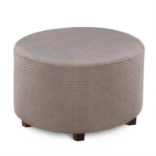 Housse de pouf en Jacquard - Gris Brun clair sur fond gris