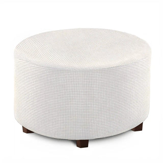 Housse de pouf en Jacquard - Gris Blanc sur fond gris