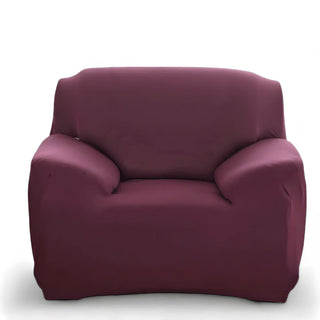 Housse de fauteuil classique lisse - Chicara Bordeaux sur fond gris