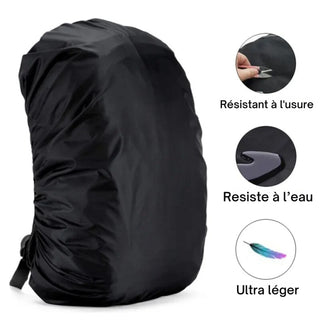 Housse Étanche pour Sac à Dos - Duster Noir sur fond gris