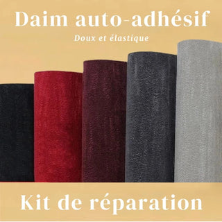 Kit de Réparation auto-adhésif en Daim - Alvanor sur fond gris