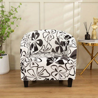 Housse de Fauteuil Crapaud Design - Noir et Blanc sur fond gris