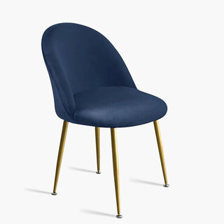 Housse de chaise bec de canard en Velours - Splendor Bleu Foncé sur fond gris