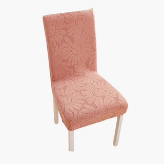 Housse de chaise classique en Velours Fleuri - Zaleria sur fond gris