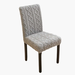 Housse de chaise classique en Jacquard Tricoté - Feralia sur fond gris