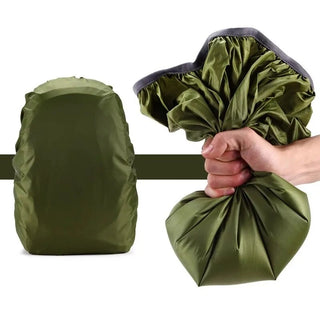 Housse Étanche pour Sac à Dos - Duster Vert sur fond gris