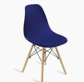 Housse de chaise en arc lisse - Nobleza Bleu nuit sur fond gris