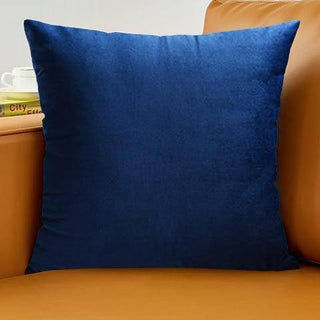 Housse de coussin en Velours - Valeska Bleu foncé sur fond gris