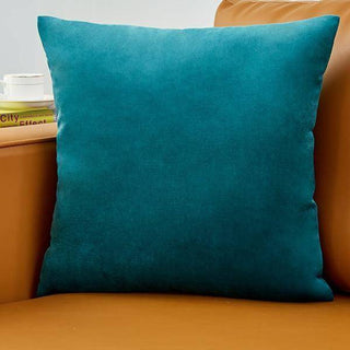 Housse de coussin en Velours - Valeska Bleu turquoise sur fond gris