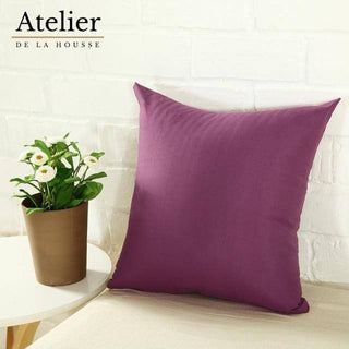 Housse de coussin lisse - Violet 60x60cm sur fond gris