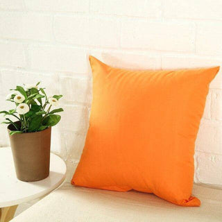 Housse de coussin lisse - Orange 60x60cm sur fond gris