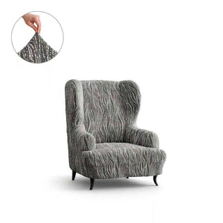 Universo - Housse de fauteuil à oreilles en Microfibre design Gris clair Fauteuil à oreilles - 60-110 cm sur fond gris