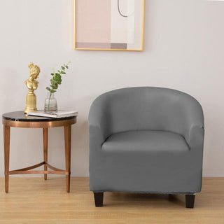 Housse de Fauteuil Crapaud en Simili Cuir - Aristocrate Gris sur fond gris