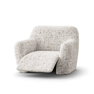 Vittoria - Housse de fauteuil inclinable Blanc en Microfibre imprimé Blanc Fauteuil inclinable - 60-110 cm sur fond gris