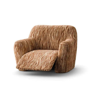 Universo - Housse de fauteuil inclinable Marron en Microfibre design Marron Fauteuil inclinable - 60-110 cm sur fond gris