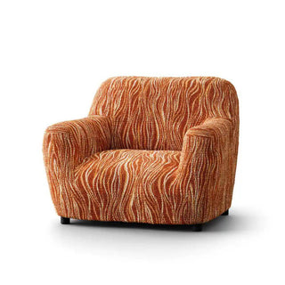 Universo - Housse de fauteuil Terracotta en Microfibre design Terracotta Fauteuil - 60-110 cm sur fond gris