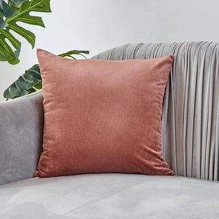 Housse de coussin en Velours - Valeska Rose incarnadin sur fond gris