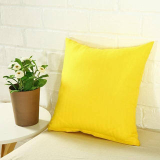 Housse de coussin lisse - Jaune 60x60cm sur fond gris