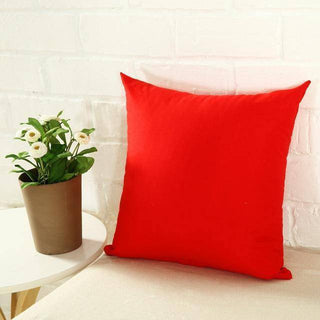 Housse de coussin lisse - Rouge 60x60cm sur fond gris