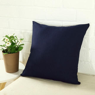 Housse de coussin lisse - Bleu Foncé 60x60cm sur fond gris