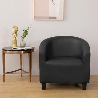 Housse de Fauteuil Crapaud en Simili Cuir - Aristocrate Noir sur fond gris