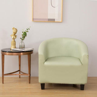 Housse de Fauteuil Crapaud en Simili Cuir - Aristocrate Vert clair sur fond gris